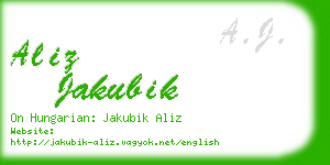 aliz jakubik business card